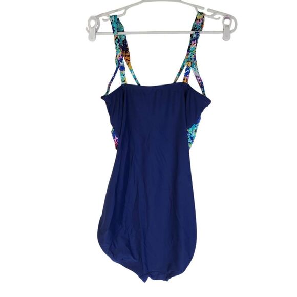 Maxine Of Hollywood Women's V-Neck Drape Front Mio One Piece Swimsuit Size 10 - Picture 5 of 13